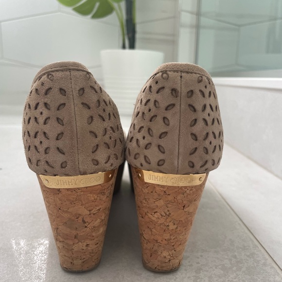 Jimmy Choo cork wedge suede shoes - Picture 5 of 8